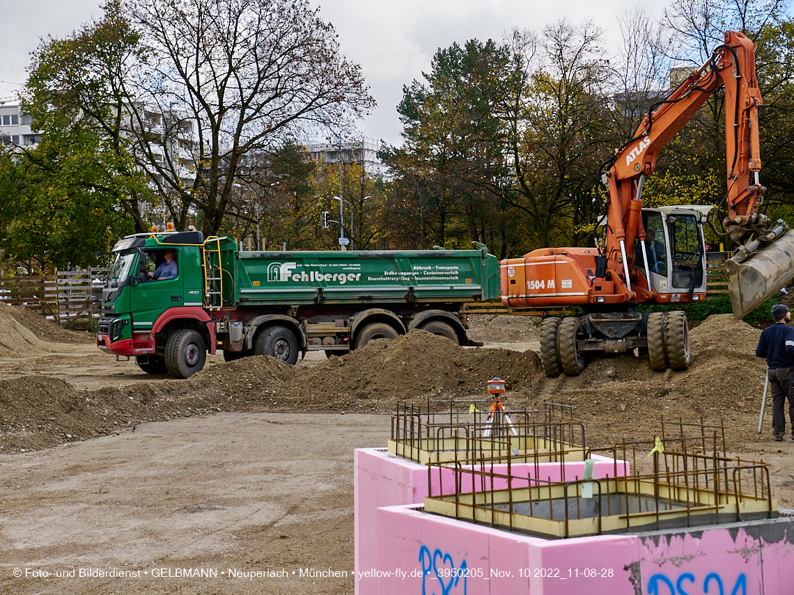 10.11.2022 - Baustelle an der Quiddestraße Haus für Kinder in Neuperlach